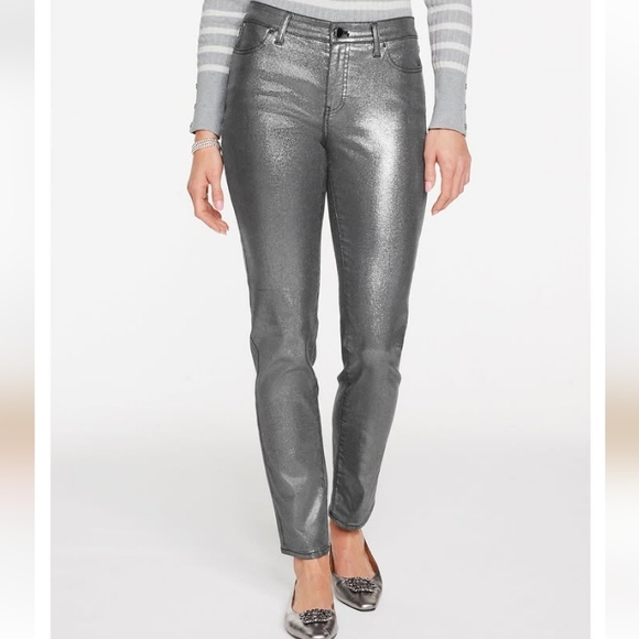 GAP Denim - GAP Silver Faux Leather Woman Jeans